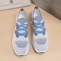 Brunello Cucinelli Light Blue-Gray Knit Sneakers — hero